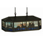 Meyda Lighting Deer Family & Eagle 32" 6-Light Oil Rubbed Bronze Island Pendant Light With Multi-Colored Shade Glass
