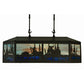 Meyda Lighting Deer Family & Eagle 32" 6-Light Oil Rubbed Bronze Island Pendant Light With Multi-Colored Shade Glass
