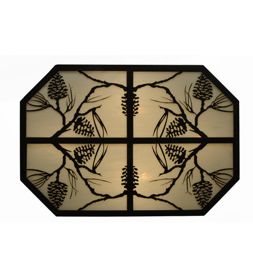 Meyda Lighting Deer Family & Eagle 32" 6-Light Oil Rubbed Bronze Island Pendant Light With Multi-Colored Shade Glass