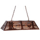 Meyda Lighting Deer Hunter 48" 9-Light New Copper Vein Island Pendant Light With Silver Mica Shade Glass