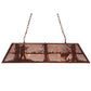Meyda Lighting Deer Hunter 48" 9-Light New Copper Vein Island Pendant Light With Silver Mica Shade Glass