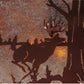 Meyda Lighting Deer Hunter 48" 9-Light New Copper Vein Island Pendant Light With Silver Mica Shade Glass