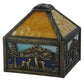 Meyda Lighting Deer Lodge 13"W x 10"H Craftsman Brown Frame and Multi-Colored Shade Glass