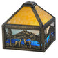 Meyda Lighting Deer Lodge 13"W x 10"H Craftsman Brown Frame and Multi-Colored Shade Glass