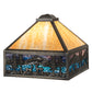 Meyda Lighting Deer Lodge 19" Craftsman Brown Frame With Blue & Beige Shade Glass