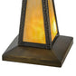 Meyda Lighting Deer Lodge 21" 2-Light Craftsman Brown Highlighted Table Lamp With Multi-Colored Shade Glass and Lighted Base