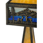 Meyda Lighting Deer Lodge 21" 2-Light Craftsman Brown Highlighted Table Lamp With Multi-Colored Shade Glass and Lighted Base