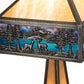 Meyda Lighting Deer Lodge 29" 3-Light Craftsman Brown Table Lamp With Blue & Beige Shade Glass and Lighted Base