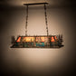 Meyda Lighting Deer Through the Trees 194594 50" 9-Light Antique Copper Island Pendant Light With Multi-Colored Shade
