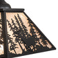 Meyda Lighting Deer Through the Trees 22" Textured Black Pendant Light With Silver Mica Shade Glass