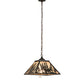 Meyda Lighting Deer Through the Trees 22" Textured Black Pendant Light With Silver Mica Shade Glass