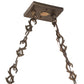 Meyda Lighting Deer Through the Trees 50" 9-Light Antique Copper Island Pendant Light With Pink & Blue Shade Glass