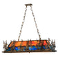 Meyda Lighting Deer Through the Trees 52" 6-Light Antique Copper Island Pendant Light With Multi-Colored Shade Glass