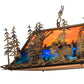 Meyda Lighting Deer Through the Trees 52" 6-Light Antique Copper Island Pendant Light With Multi-Colored Shade Glass
