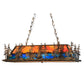 Meyda Lighting Deer Through the Trees 52" 6-Light Antique Copper Island Pendant Light With Multi-Colored Shade Glass