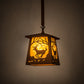 Meyda Lighting Deer at Dawn 10" Earth Pendant Light With Beige Art Shade Glass