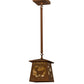Meyda Lighting Deer at Dawn 10" Earth Pendant Light With Beige Art Shade Glass