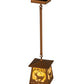 Meyda Lighting Deer at Dawn 10" Earth Pendant Light With Beige Art Shade Glass