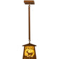 Meyda Lighting Deer at Dawn 10" Earth Pendant Light With Beige Art Shade Glass