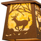 Meyda Lighting Deer at Dawn 10" Earth Pendant Light With Beige Art Shade Glass