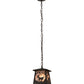 Meyda Lighting Deer at Dawn 10" Oil Rubbed Bronze Mini Pendant Light With Silver Mica Shade Glass