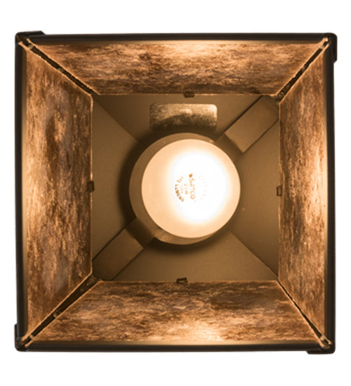 Meyda Lighting Deer at Dawn 10" Oil Rubbed Bronze Mini Pendant Light With Silver Mica Shade Glass