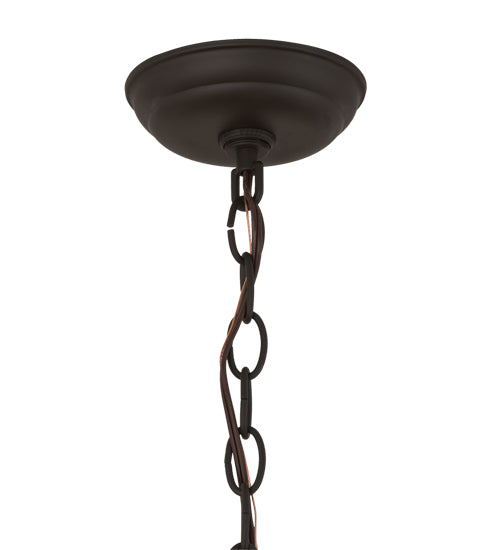 Meyda Lighting Deer at Dawn 10" Oil Rubbed Bronze Mini Pendant Light With Silver Mica Shade Glass