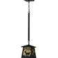 Meyda Lighting Deer at Dawn 10" Textured Black Mini Pendant Light With Beige Shade Glass