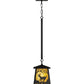 Meyda Lighting Deer at Dawn 10" Textured Black Mini Pendant Light With Beige Shade Glass