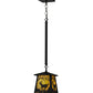 Meyda Lighting Deer at Dawn 10" Textured Black Mini Pendant Light With Beige Shade Glass