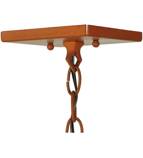 Meyda Lighting Deer at Dawn 11" Earth Mini Pendant Light With Beige Art Shade Glass