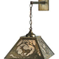 Meyda Lighting Deer at Dawn 16" 2-Light Antique Copper Hanging Wall Sconce With Silver Mica Shade Glass