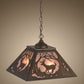 Meyda Lighting Deer at Dawn 22" 2-Light Antique Copper Pendant Light With Silver Mica Shade Glass