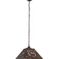 Meyda Lighting Deer at Dawn 22" 2-Light Antique Copper Pendant Light With Silver Mica Shade Glass