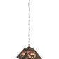 Meyda Lighting Deer at Dawn 22" 2-Light Antique Copper Pendant Light With Silver Mica Shade Glass