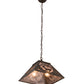 Meyda Lighting Deer at Dawn 22" 2-Light Antique Copper Pendant Light With Silver Mica Shade Glass