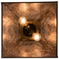 Meyda Lighting Deer at Dawn 22" 2-Light Antique Copper Pendant Light With Silver Mica Shade Glass