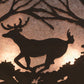Meyda Lighting Deer at Dawn 22" 2-Light Antique Copper Pendant Light With Silver Mica Shade Glass
