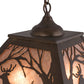 Meyda Lighting Deer at Dawn 22" 2-Light Antique Copper Pendant Light With Silver Mica Shade Glass