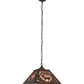Meyda Lighting Deer at Dawn 22" 2-Light Antique Copper Pendant Light With Silver Mica Shade Glass
