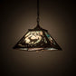 Meyda Lighting Deer at Dawn 22" 2-Light Cafe Noir Pendant Light With Sky Blue Opal Shade Glass