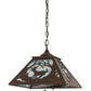 Meyda Lighting Deer at Dawn 22" 2-Light Cafe Noir Pendant Light With Sky Blue Opal Shade Glass
