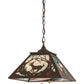 Meyda Lighting Deer at Dawn 22" 2-Light Cafe Noir Pendant Light With Sky Blue Opal Shade Glass