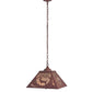 Meyda Lighting Deer at Dawn 22" 2-Light Rust Pendant Light With Silver Mica Shade Glass