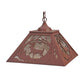 Meyda Lighting Deer at Dawn 22" 2-Light Rust Pendant Light With Silver Mica Shade Glass