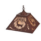 Meyda Lighting Deer at Dawn 22" 2-Light Rust Pendant Light With Silver Mica Shade Glass