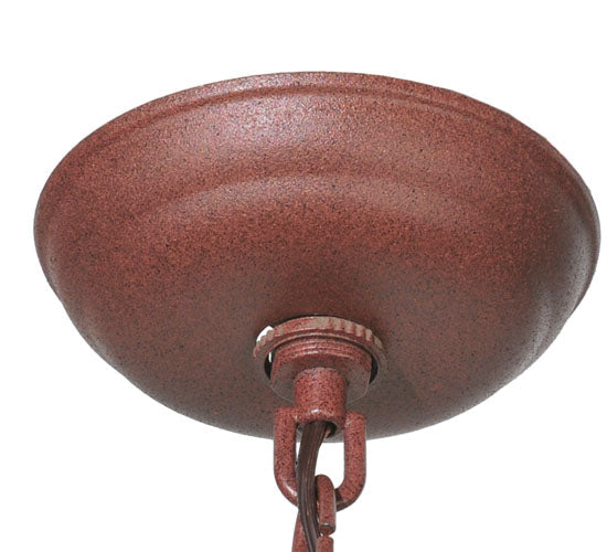 Meyda Lighting Deer at Dawn 22" 2-Light Rust Pendant Light With Silver Mica Shade Glass