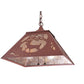 Meyda Lighting Deer at Dawn 22" 2-Light Rust Pendant Light With Silver Mica Shade Glass