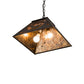 Meyda Lighting Deer at Dawn 22" 2-Light Textured Black Pendant Light With Amber Mica Shade Glass