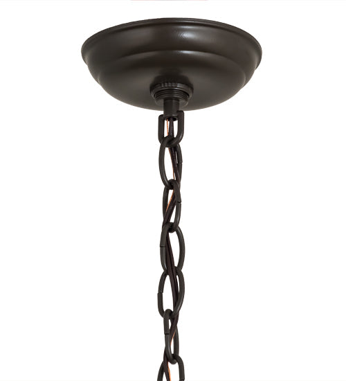 Meyda Lighting Deer at Dawn 22" 2-Light Timeless Bronze Pendant Light With Amber Mica Shade Glass